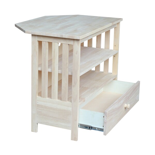 International Concepts Mission Corner EnteRTAinment / TV Stand, Unfinished - TV-27