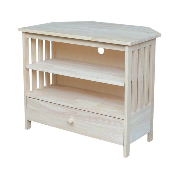 International Concepts Mission Corner EnteRTAinment / TV Stand, Unfinished - TV-27