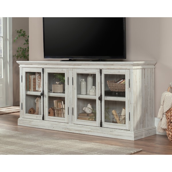 Sauder Barrister Lane Storage Credenza Wp A2 , Accommodates up to an 80 in. TV weighing 95 lbs - 433954