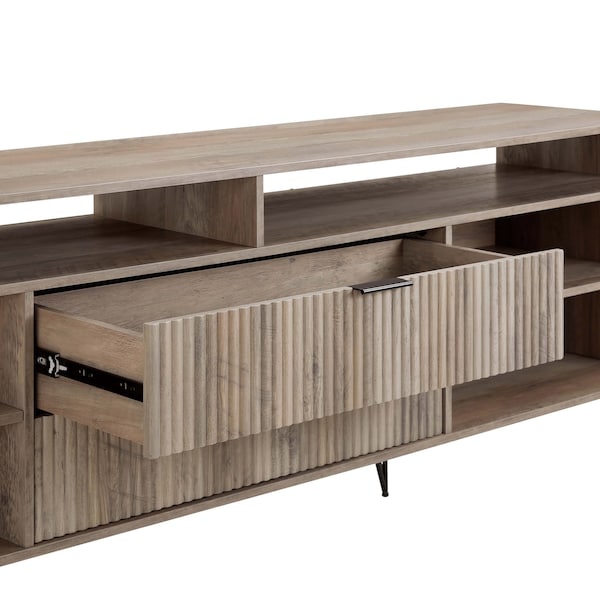 Manhattan Comfort DUMBO 85in TV Stand in Golden Brown - TV002-GB