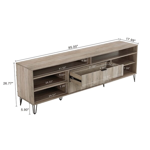 Manhattan Comfort DUMBO 85in TV Stand in Golden Brown - TV002-GB