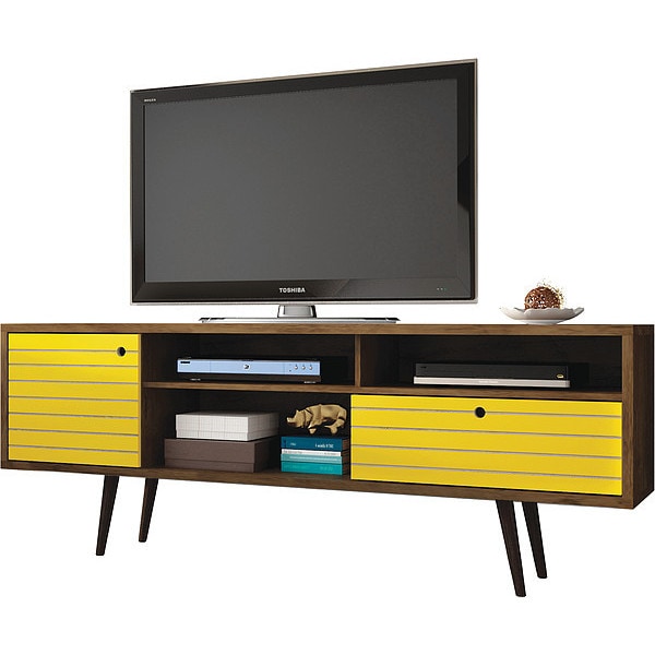Manhattan Comfort TV Stand, Mid CenturyYellow, 70.86" - 202AMC94
