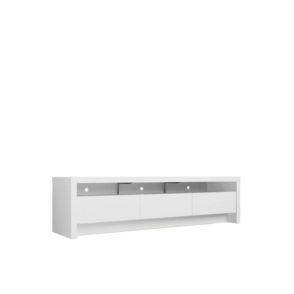 Manhattan Comfort Sylvan 70.86" TV Stand with 3-Drawers in White - 224053