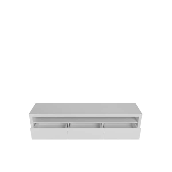 Manhattan Comfort Sylvan 70.86" TV Stand with 3-Drawers in White - 224053
