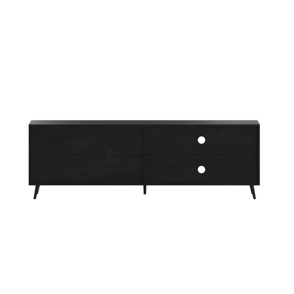 Flash Furniture 60" Black TV Stand with Shelf and Storage Drawers - ZG-028-BK-GG
