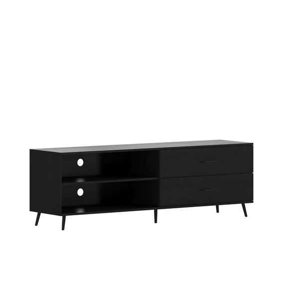 Flash Furniture 60" Black TV Stand with Shelf and Storage Drawers - ZG-028-BK-GG