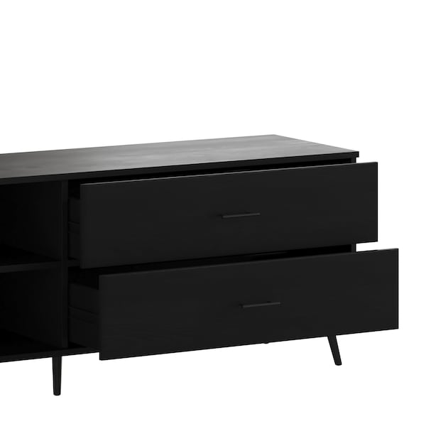 Flash Furniture 60" Black TV Stand with Shelf and Storage Drawers - ZG-028-BK-GG
