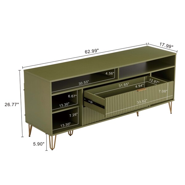 Manhattan Comfort DUMBO 63in TV Stand in Olive Green - TV001-OG