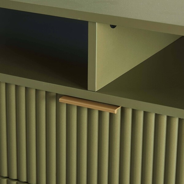 Manhattan Comfort DUMBO 63in TV Stand in Olive Green - TV001-OG