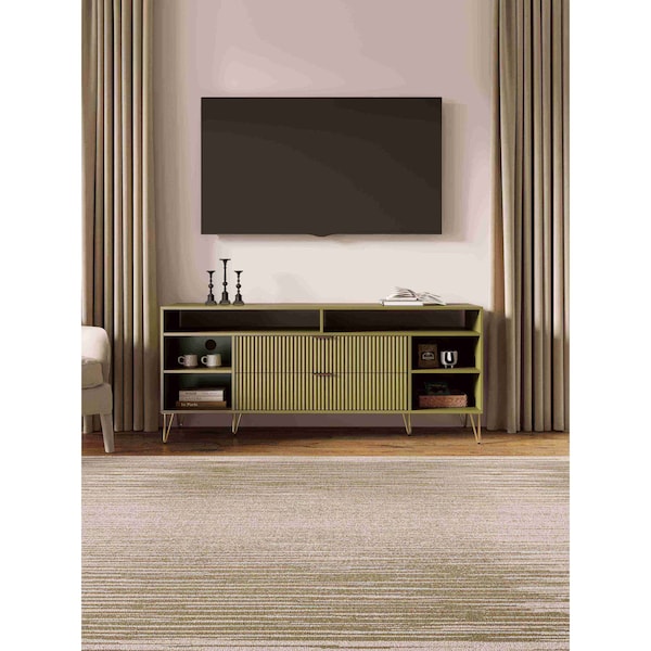Manhattan Comfort DUMBO 63in TV Stand in Olive Green - TV001-OG