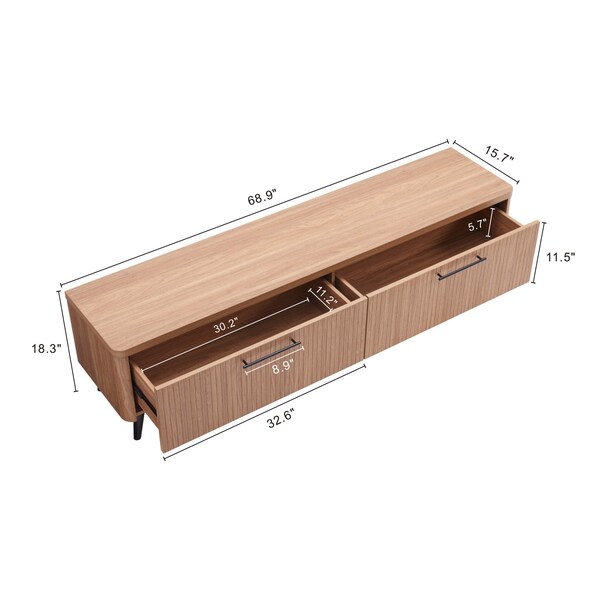 Manhattan Comfort Jodie TV Stand in Maple - TV003-MP