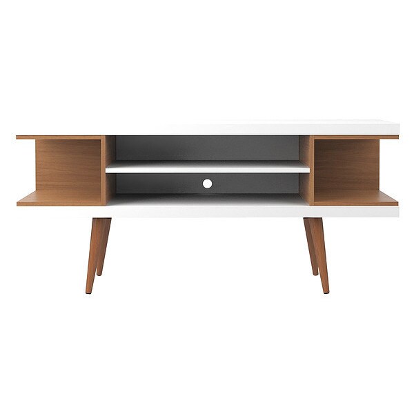 Manhattan Comfort Utopia 53.14 TV Stand, White Gloss/Maple Cream - 19652