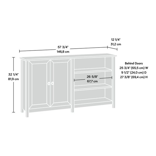 Sauder County Line Console Gw , Accommodates up to a 43 in. TV weighing 25 lbs - 427721