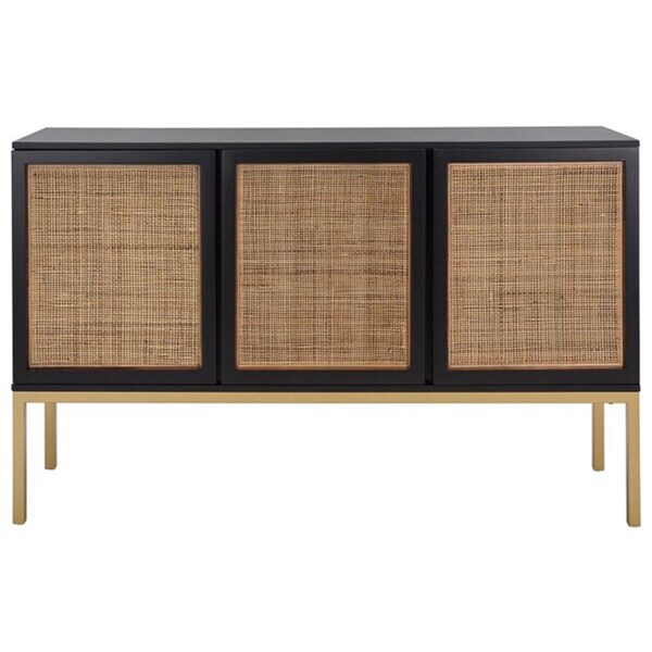 Safavieh Zadie 2 Shelf Rattan Sideboard Black & Natural - MED5010A