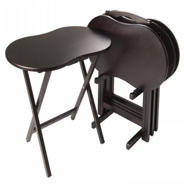 Winsome Trading Winsome Trading 92532 Skippy 5pc TV Table Set  Peanut Top - 92532