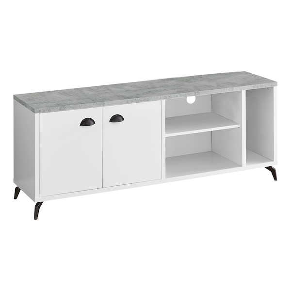 Monarch Specialties Tv Stand, 60 Inch, Console, Storage Cabinet, Living Room, Bedroom, Laminate, Grey - I 2841