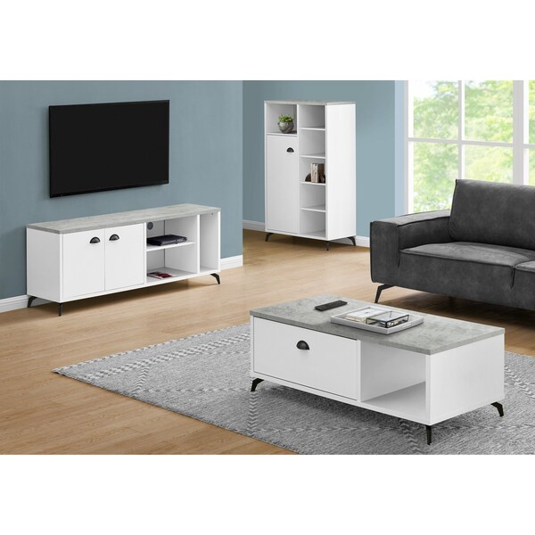 Monarch Specialties Tv Stand, 60 Inch, Console, Storage Cabinet, Living Room, Bedroom, Laminate, Grey - I 2841