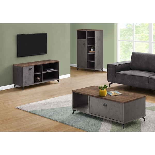Monarch Specialties Tv Stand, 48 Inch, Console, Storage Cabinet, Living Room, Bedroom, Laminate, Grey - I 2830