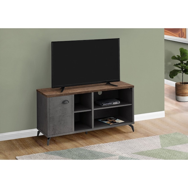 Monarch Specialties Tv Stand, 48 Inch, Console, Storage Cabinet, Living Room, Bedroom, Laminate, Grey - I 2830