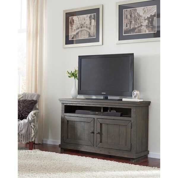 Progressive Furniture 54 in. Home Entertainment Console, Distressed Dark Gray - P600E-54