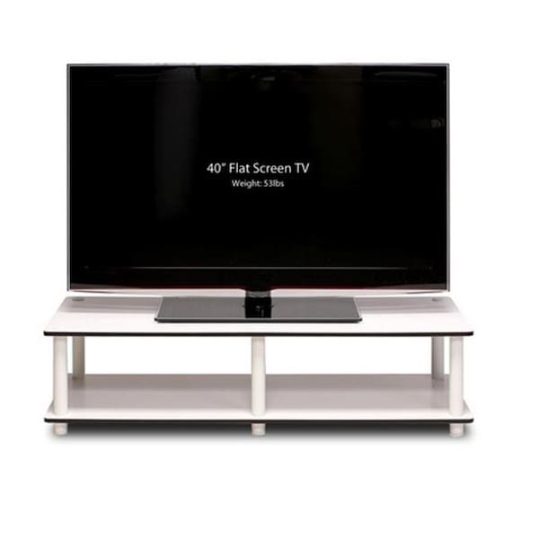 Furinno Furinno Just No Tools Wide TV Stand; White Finish with White Tube - 10.9 x 41.3 x 15.6 in. - 11175WH(EX)/WH