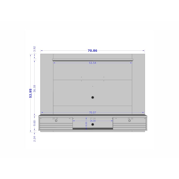 Manhattan Comfort Liberty 70.86 Floating Entertainment Center, Black - 235BMC8