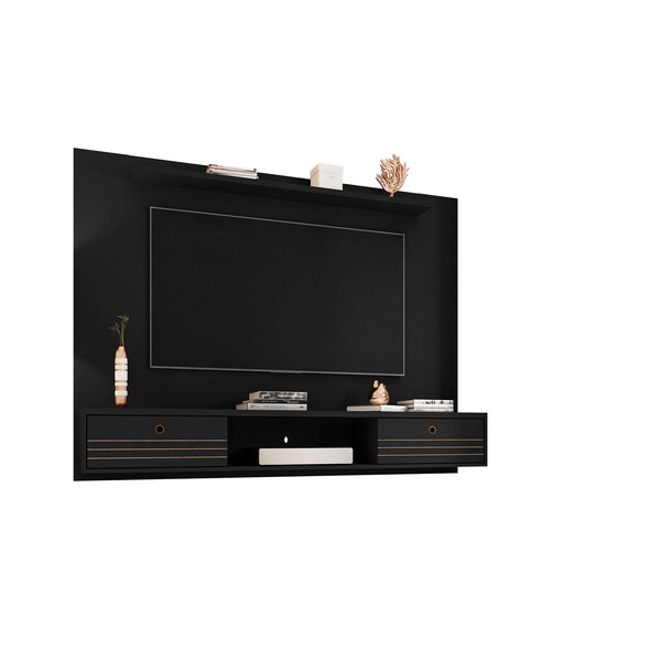 Manhattan Comfort Liberty 70.86 Floating Entertainment Center, Black - 235BMC8