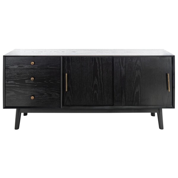 Safavieh 27 x 58 x 18 in. Tomas Mid-Century Media Stand, Black - SFV2113B