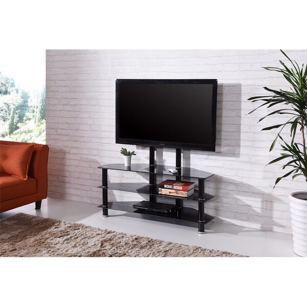 Hodedah 42 In. Glass Tv Stand With Mount - 3 Ft. - HITV2502
