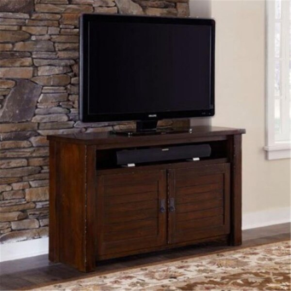 Procomfort Trestlewood Rustic Style 54 in. Media Console Table, Mesquite Pine - PR859623