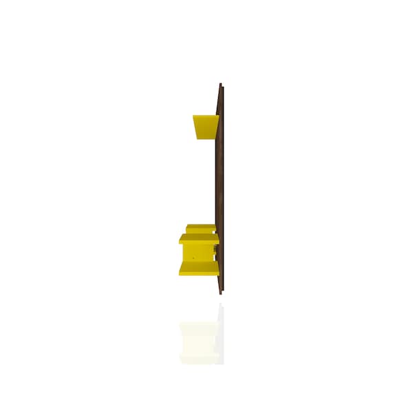 Manhattan Comfort Plaza 64.25 Floating Entertainment Center, Rustic Brown and Yellow - 224BMC94