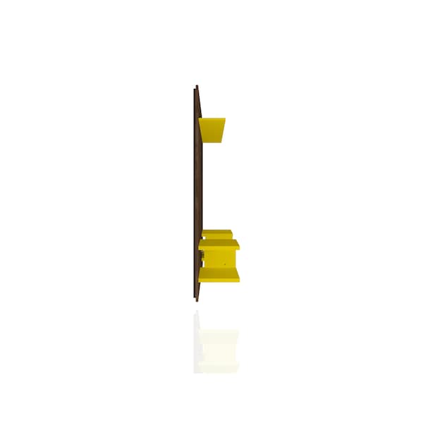 Manhattan Comfort Plaza 64.25 Floating Entertainment Center, Rustic Brown and Yellow - 224BMC94