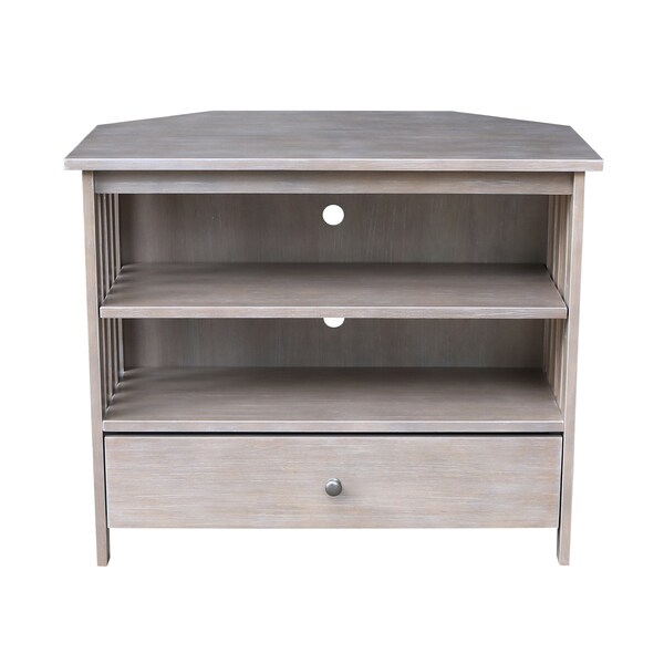 International Concepts Mission Corner TV Stand, Washed Gray Taupe - TV09-27