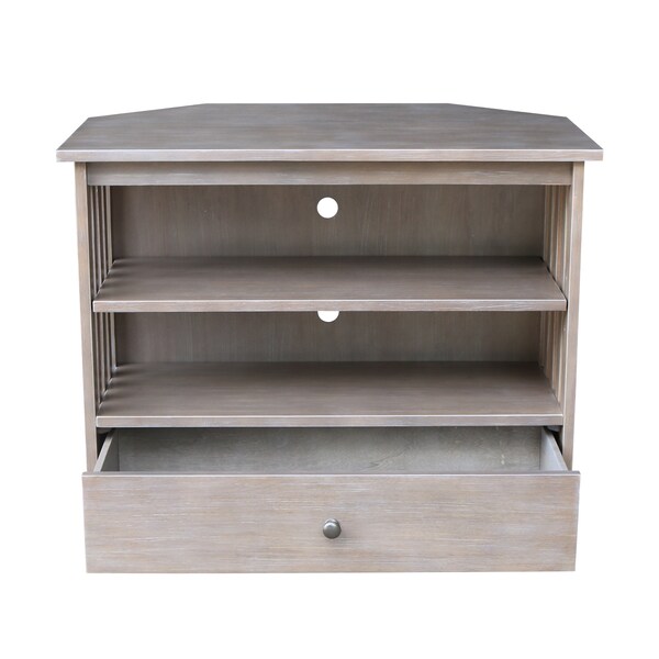 International Concepts Mission Corner TV Stand, Washed Gray Taupe - TV09-27