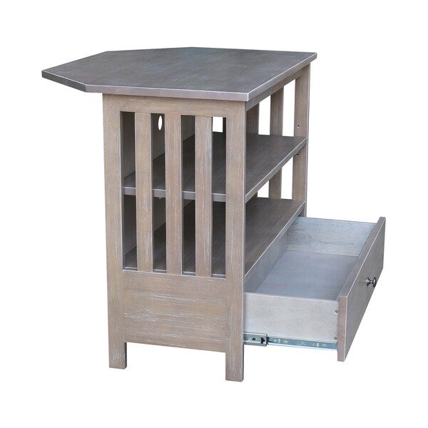 International Concepts Mission Corner TV Stand, Washed Gray Taupe - TV09-27