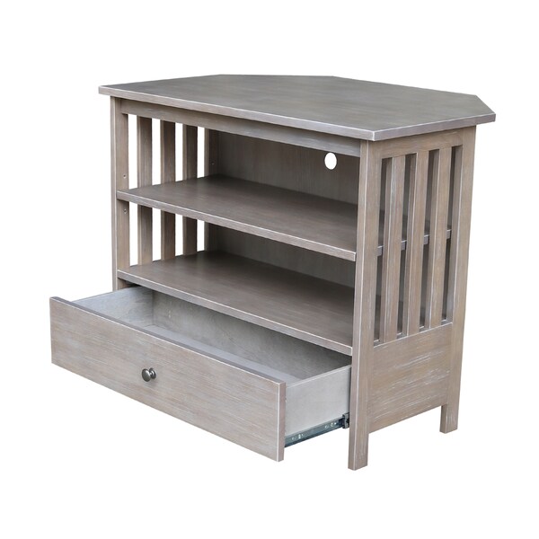 International Concepts Mission Corner TV Stand, Washed Gray Taupe - TV09-27