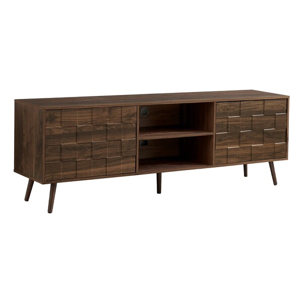 Monarch Specialties TV Stand, 72'', Console, Media Entertainment Center, Walnut Laminate, Mid Century - I 2787