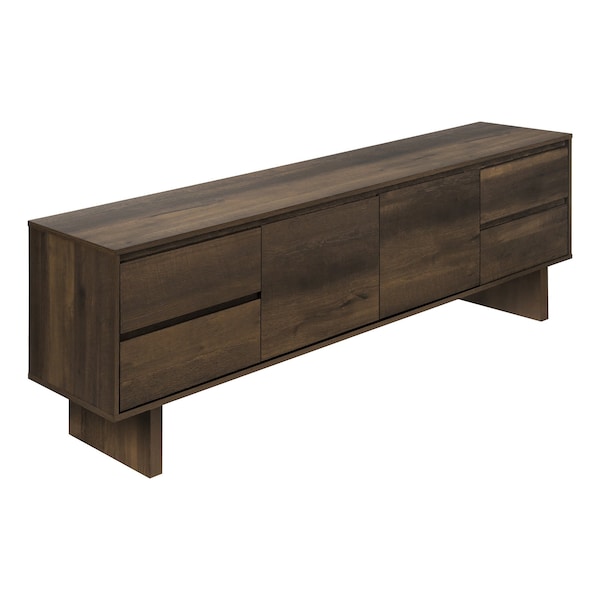Monarch Specialties TV Stand, 72'', Console, Media Entertainment Center, Brown Laminate, Transitional - I 2718