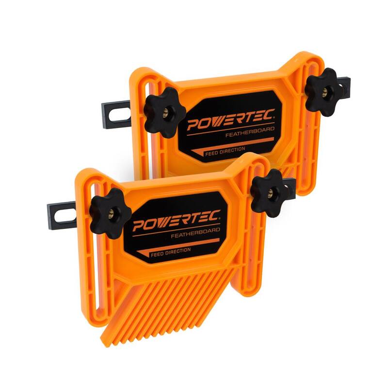 POWERTEC Dual Universal Featherboards para Carpintería Multifuncional con Sistema de Flexión y Bloqueo de Inglete (Paquete de 2) - 71393