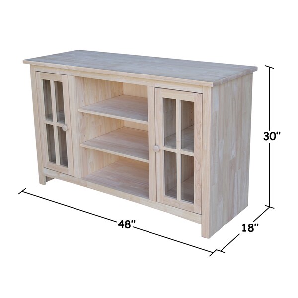 International Concepts EnteRTAinment / TV Stand, with 2 Doors, 48", Unfinished - TV-34