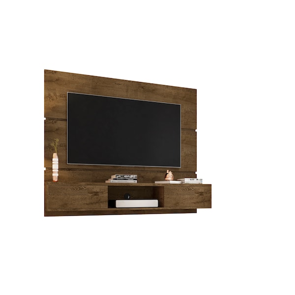 Manhattan Comfort Vernon 62.99 Floating Entertainment Center, Rustic Brown - 236BMC9