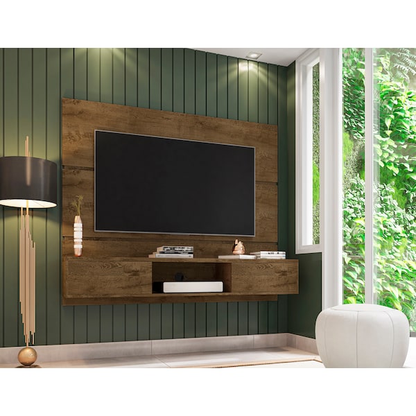 Manhattan Comfort Vernon 62.99 Floating Entertainment Center, Rustic Brown - 236BMC9