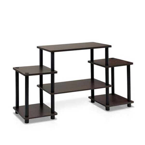 Furinno Furinno Turn-N-Tube No Tools Entertainment Center; Dark Brown & Black - 22.85 x 41.5 x 11.6 in. - 11257DBR/BK