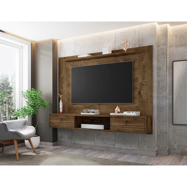 Manhattan Comfort Liberty 70.86 Floating Entertainment Center, Rustic Brown - 235BMC9