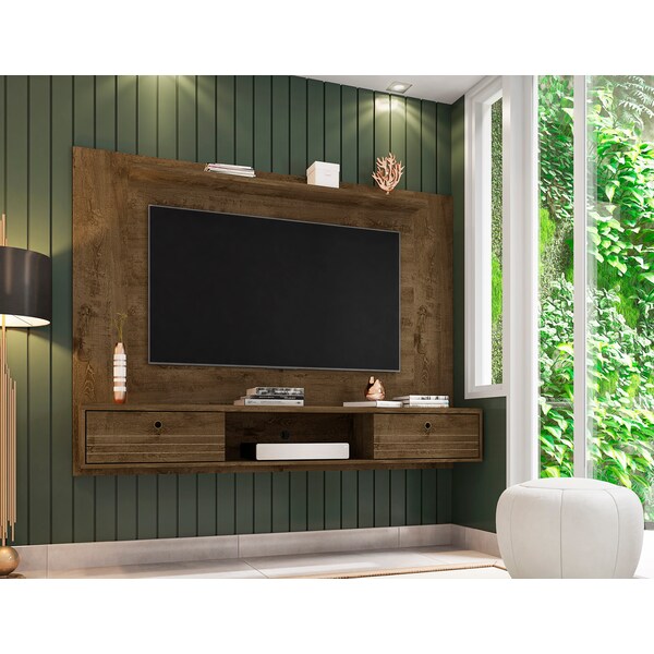 Manhattan Comfort Liberty 70.86 Floating Entertainment Center, Rustic Brown - 235BMC9