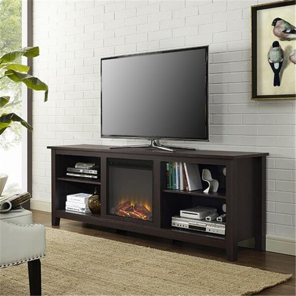 Walker Edison Furniture Walker Edison W70FP18ES 70 x 24 in. Fireplace TV Stand - Espresso - W70FP18ES