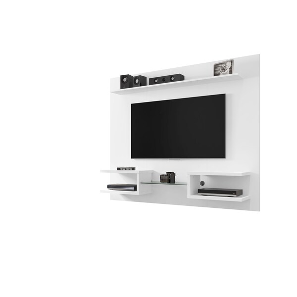 Manhattan Comfort Plaza 64.25 Floating Entertainment Center, White - 224BMC6
