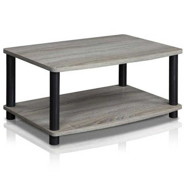 Furinno Furinno Turn-N-Tube No Tools 2-Tier Elevated TV Stands; Oak Grey & Black - 11 x 23.8 x 15.8 in. - 13191GYW/BK