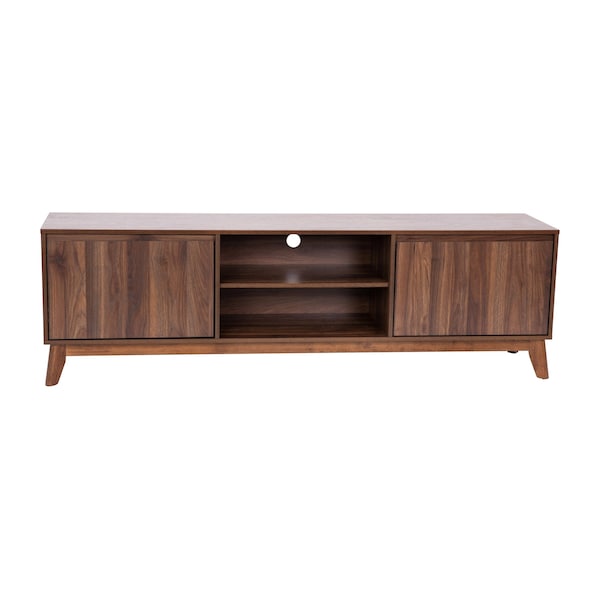 Flash Furniture Walnut 70" TV Stand with Adjustable Middle Shelf - EM-TV1801-WAL-GG