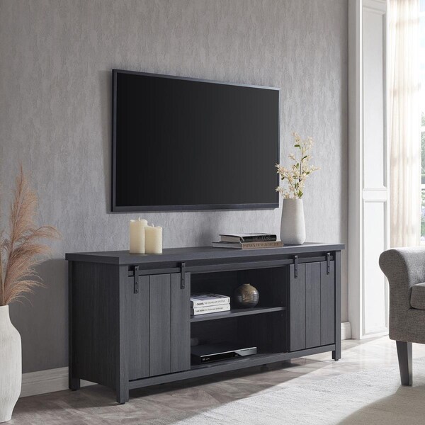 Hudson & Canal TVs up to 65 in. Deacon Rectangular TV Stand Charcoal Gray - TV1544